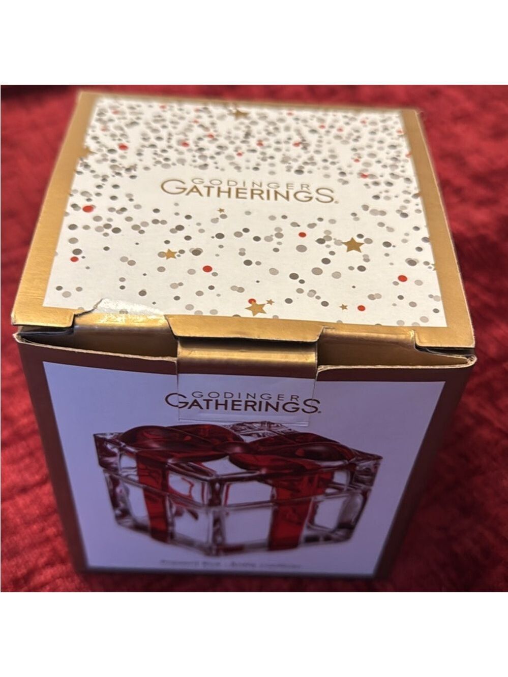 Godinger Red and Gold Holiday Decor Box